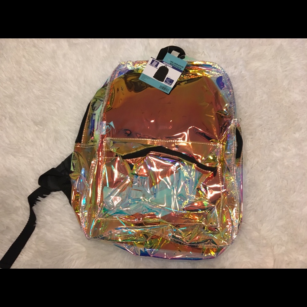⚡️ Gold Iridescent Clear Backpack NWT - Picture 2 of 8